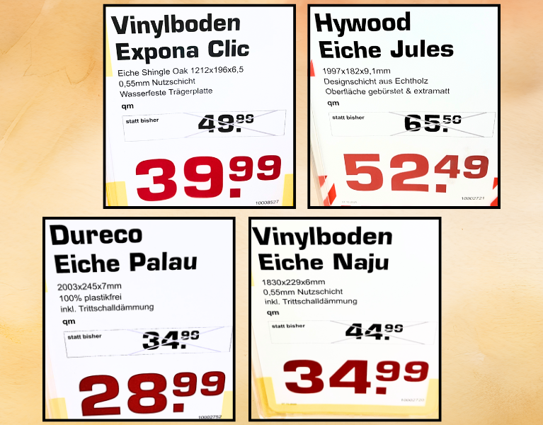 Hochwertige Böden aus Vinyl, Laminat und mit Echtholzbeschichtung zum Schnäppchenpreis in Kronach, Ortsteil Friesen